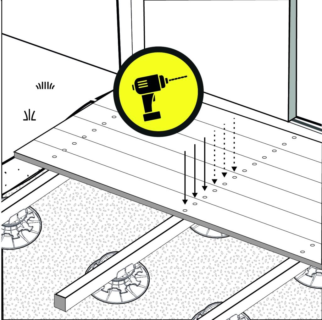 fixation lames de terrasse en bois