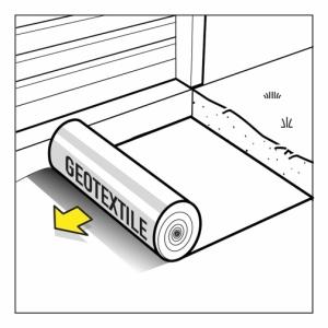 pose géotextile allée en gravier