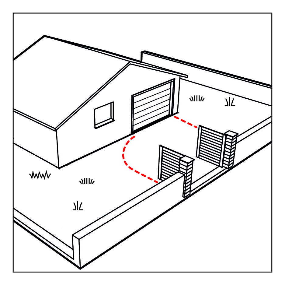 délimiter une allée de maison en gravier