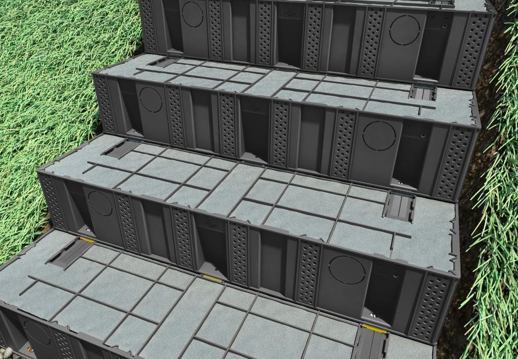 réalisation habillage d'un escalier en dallage céramique pierre