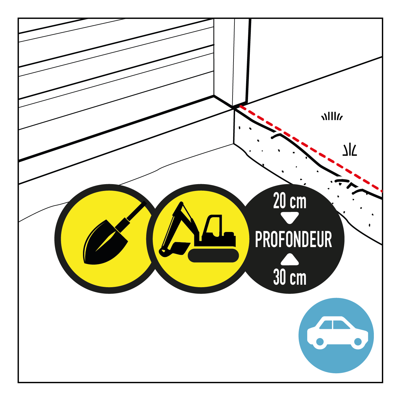 décaissement allée pavée carrossable