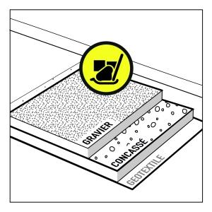 fondation drainante pour parking en gravillon